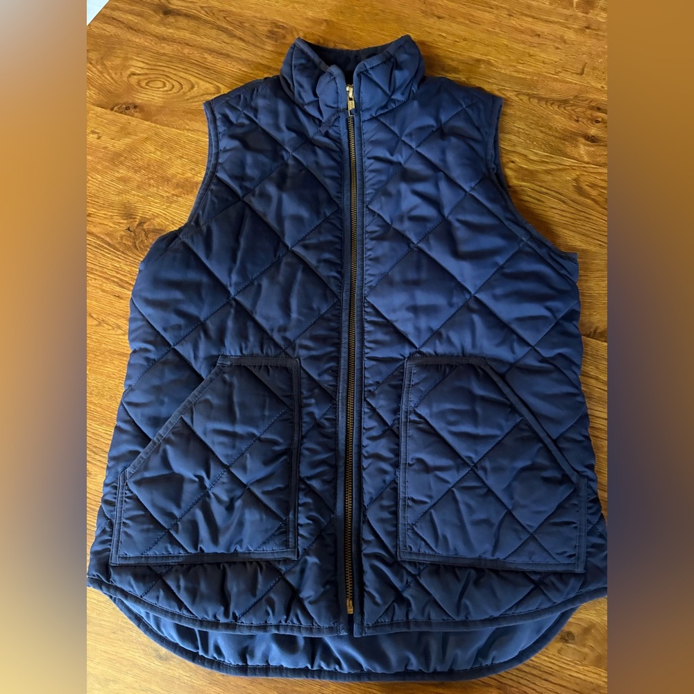 J Crew Navy Quilted Vest